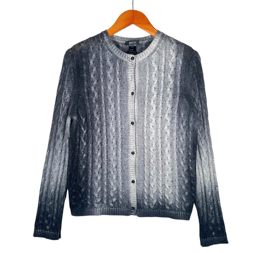 Avant Toi 100% Cashmere Hand Dyed Ombre Cable Knit Cardigan